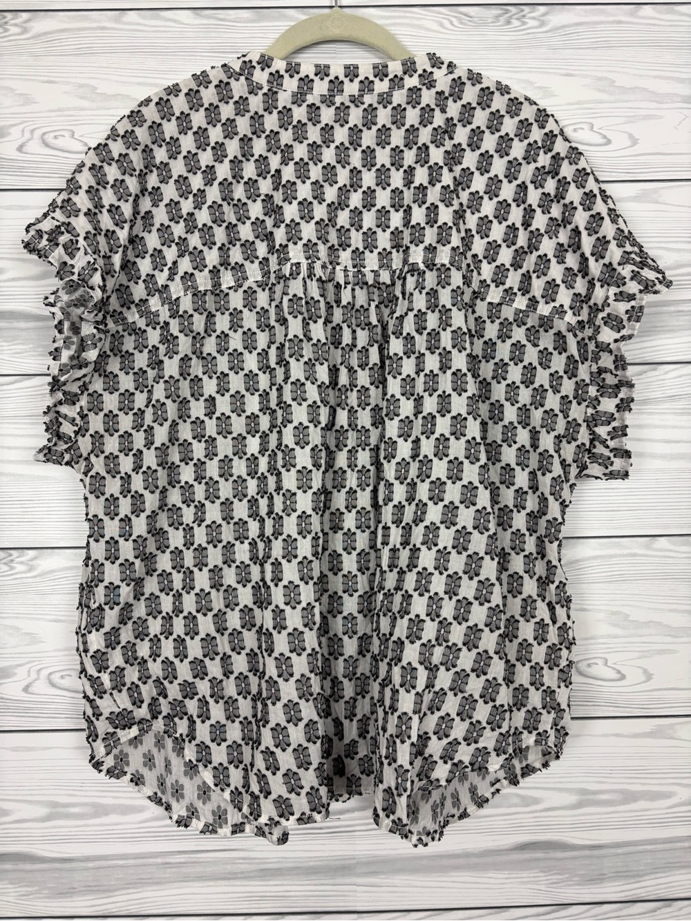 PILCRO by Anthropologie short-sleeve smocked button down blouse 2X - Picture 9 of 9